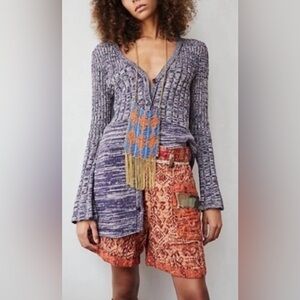 Free People Marled Knit Button Front Cardigan Dress | Boho Cottagecore Cozy Chic